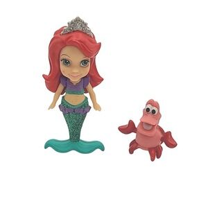 Disney Ariel Princess Poseable Doll Miniature Sebastian‎ Figures Cake
